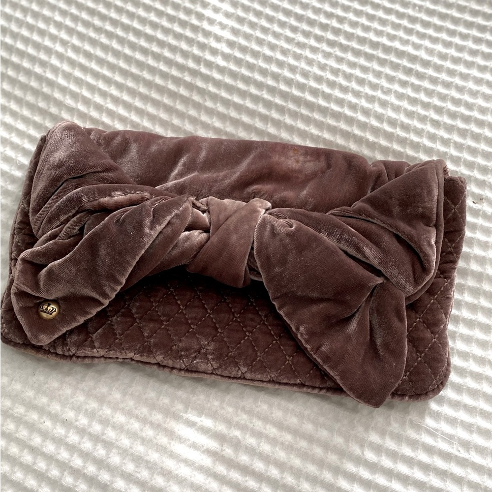 Juicy Couture Velvet Quilted Clutch with Bow
